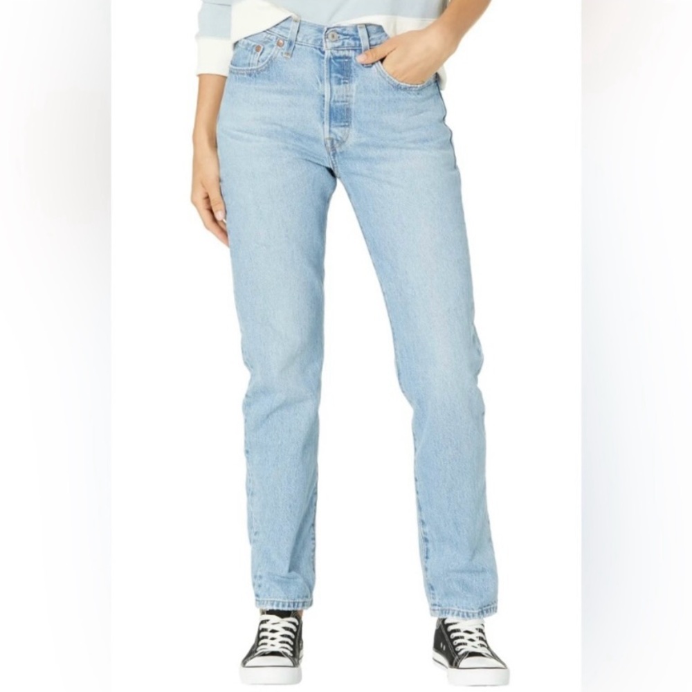 Levi's Premium 501 Women's Skinny High Rise Button Fly Light Wash Jeans Sz 30